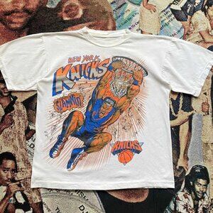Vintage 90s New York Knicks Slammin' Shirt unisex graphic